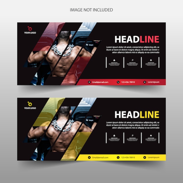 fitness gym banner template header cover