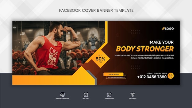 Fitness gym banner template