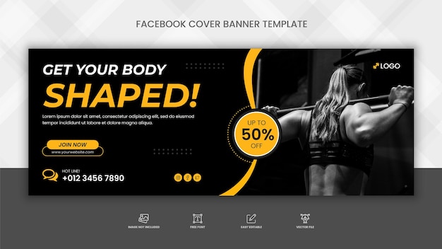 Fitness gym banner template