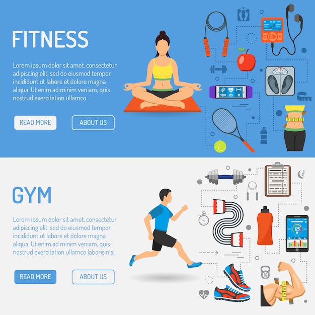 Fitness and gym banners