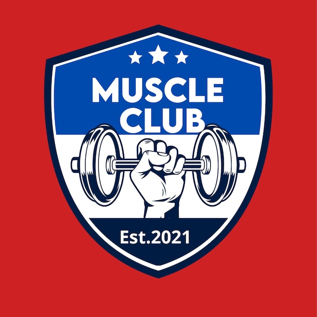 Fitness and gym barbell logo