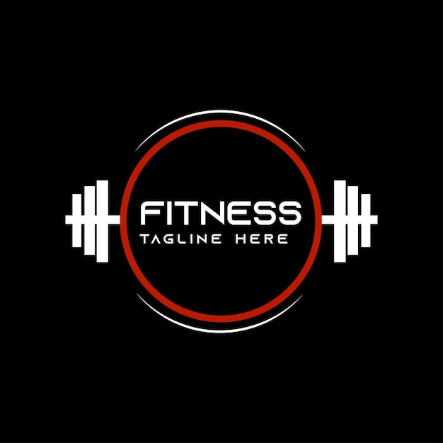 Vettore fitness gym e barbell silhouette logo design per fitness gym e barbel utilizzando illustrazione vettoriale