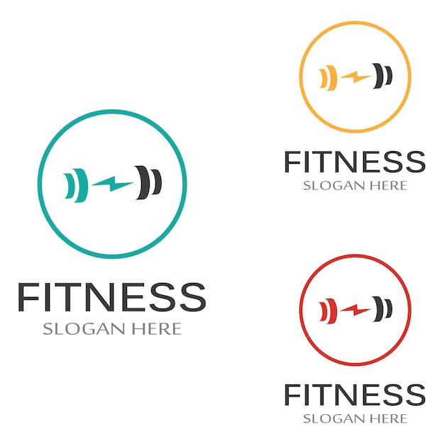 Palestra fitness e logo silhouette bilanciere design per palestra fitness e bilanciere utilizzando un concetto di design modello di illustrazione vettoriale