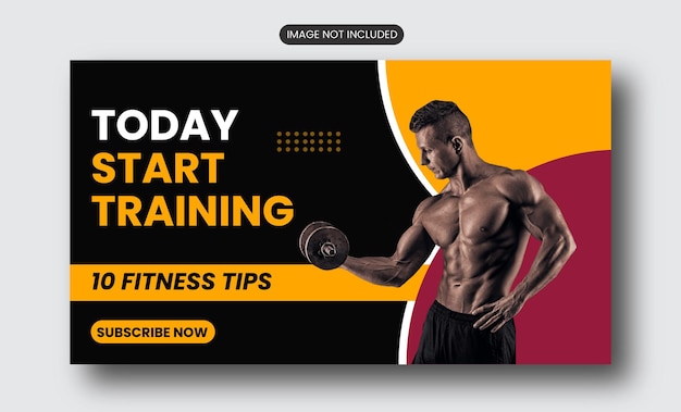 Fitness gym best YouTube video thumbnail and web banner new design 2022