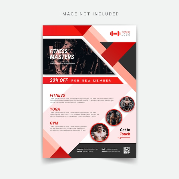 Vector fitness gym business flyer template