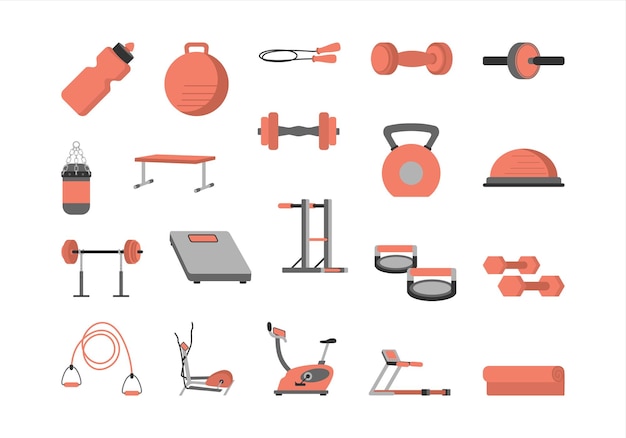 Fitness gym equipment element set