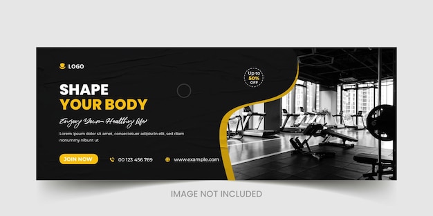 Fitness or gym facebook cover web banner and social media post template