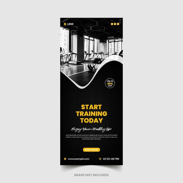 Vector fitness or gym facebook cover web banner and social media post template