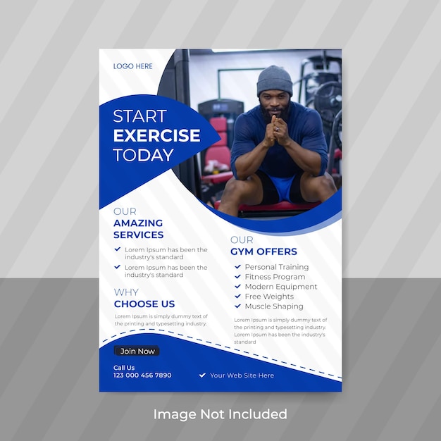 Fitness gym flyer and Gym poster template design
