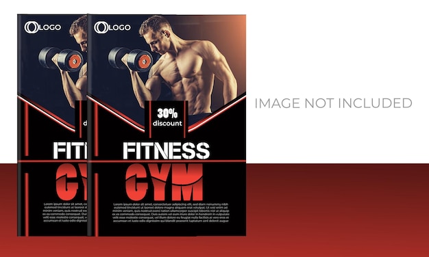 Fitness gym flyer ontwerp a4 formaat Zwarte achtergrond ontwerp kleur rood