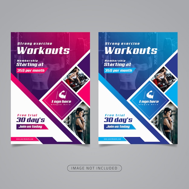 Fitness gym flyer-sjabloon.