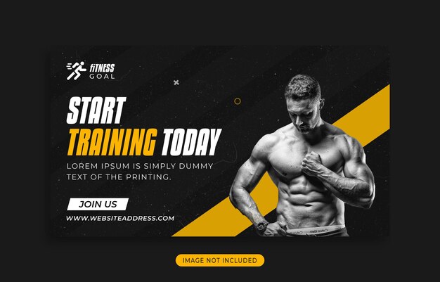 Fitness gym flyer social media post and web banner templat