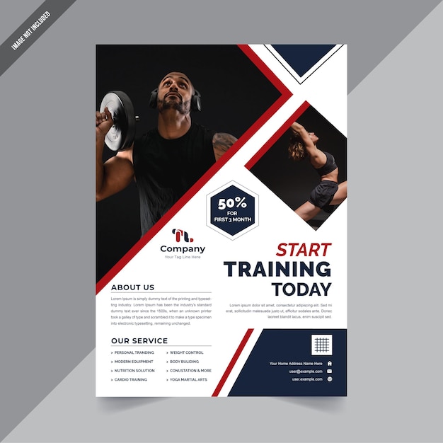 Vector fitness gym flyer templa design