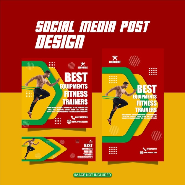 Vector fitness gym flyer template or instagram post design