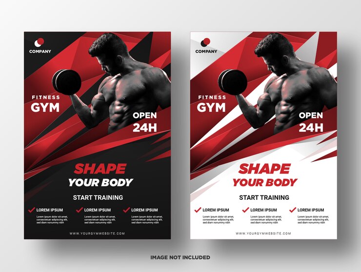 fitness gym Flyer template. 