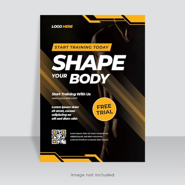 Vector fitness gym flyer template