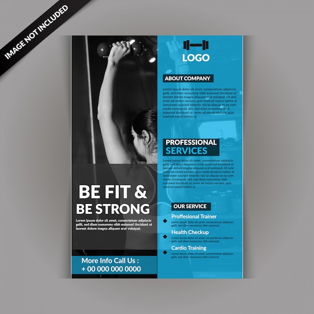Vector fitness gym flyer template