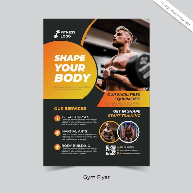 Fitness and gym flyer template