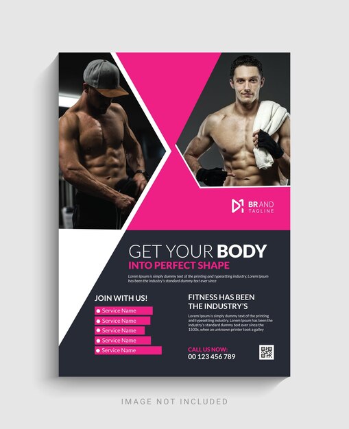 Vector fitness gym flyer