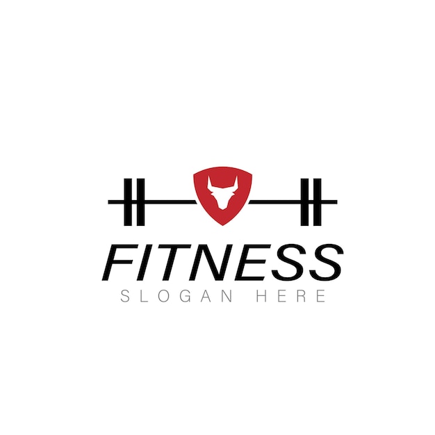 Fitness Gym logo design template with exercising athletic