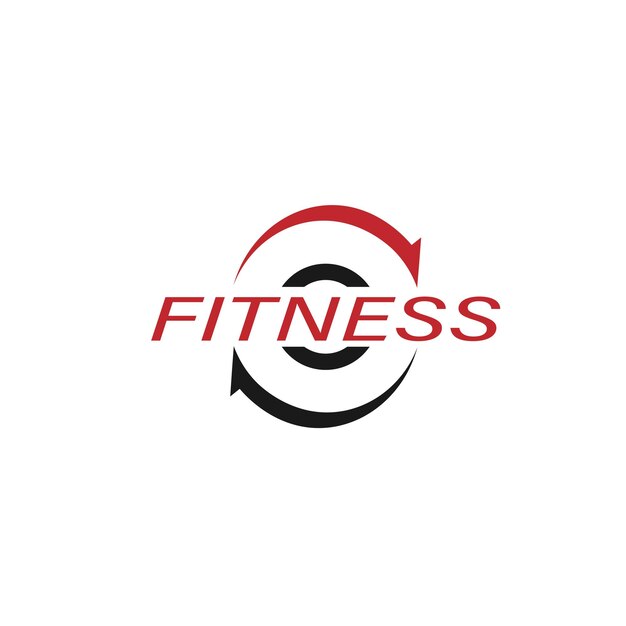 Fitness Gym logo design template with exercising athletic