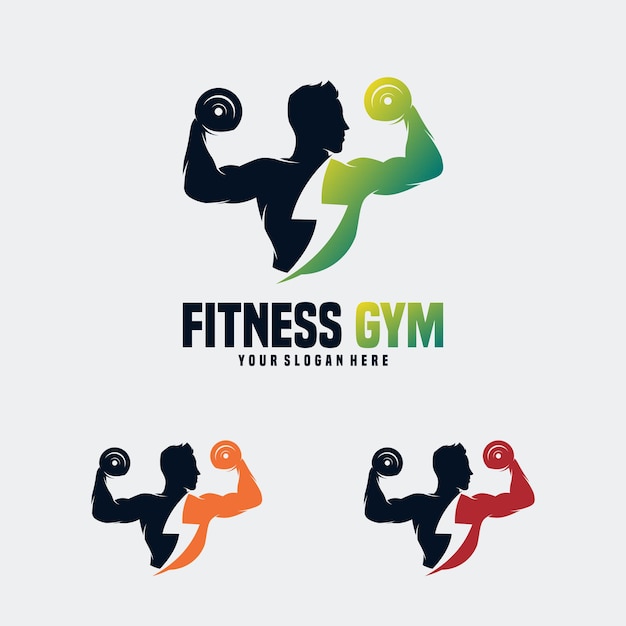 Vettore modello di progettazione del logo della palestra fitness