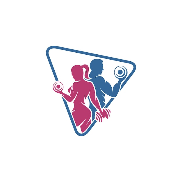 Vector fitness gym logo design template