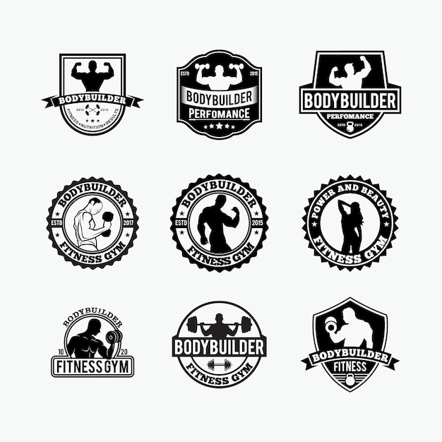 Vector fitness gym logos