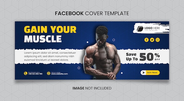 Fitness or gym media social post template