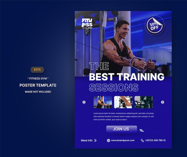 Vector fitness gym poster design template