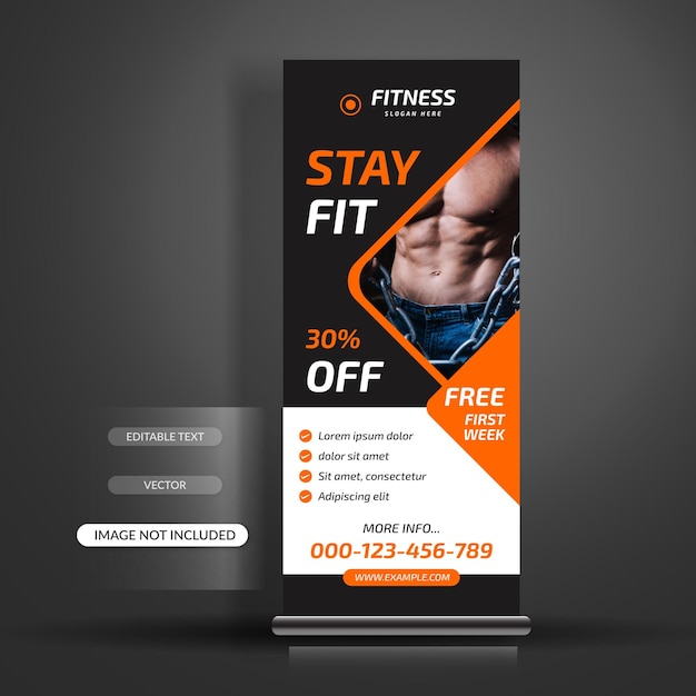 Fitness Gym Roll Up Banner Template