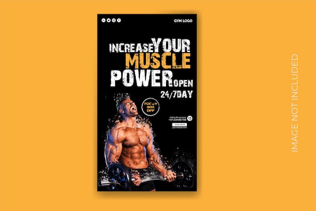 Fitness gym shape your body media social story post template