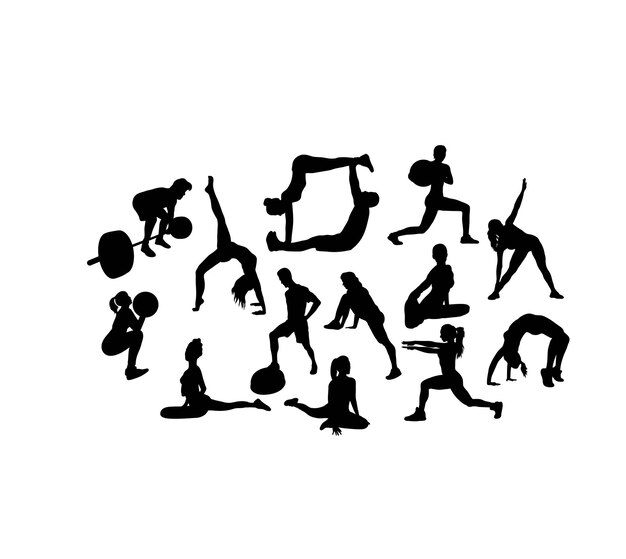 Fitness and Gym Silhouettes art vector design