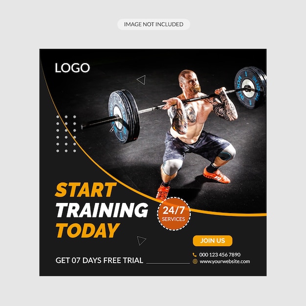 Fitness Gym Social Media banner Post Template