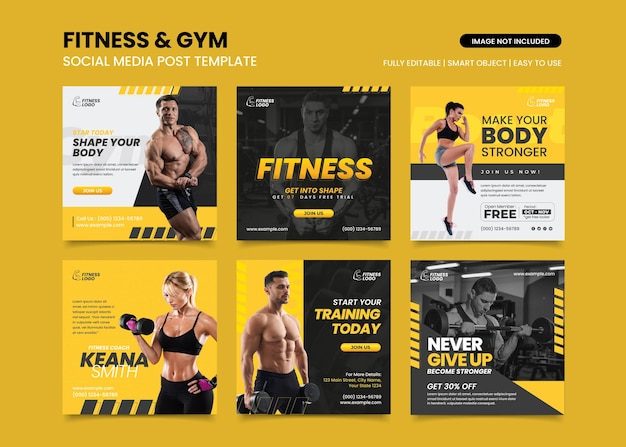 Fitness and Gym social media post collection