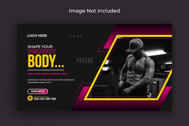 Fitness gym social media post flyer facebook cover en webbanner premium vector