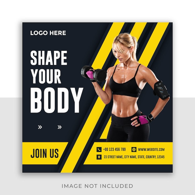 Fitness Gym Social Media Post Template