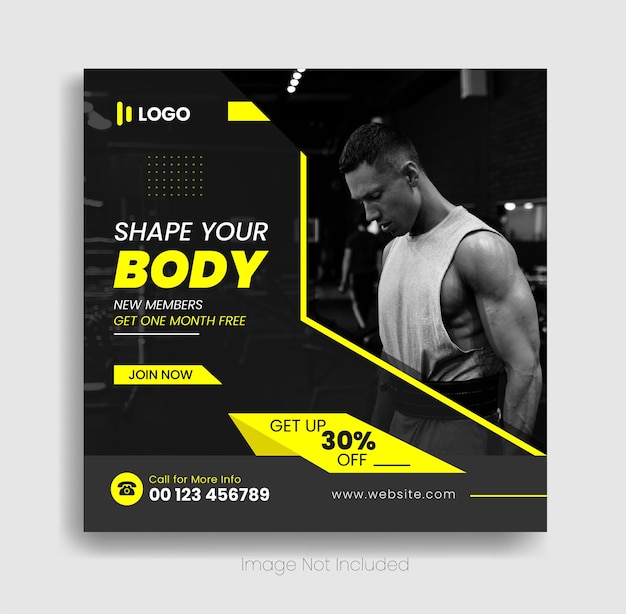 Fitness-Gym Social Media Post Template