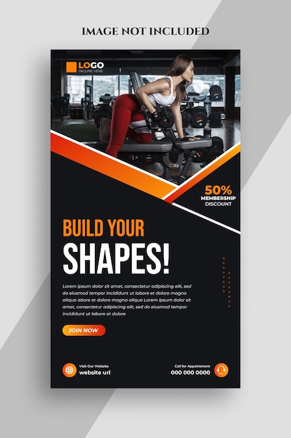 fitness gym social media story template