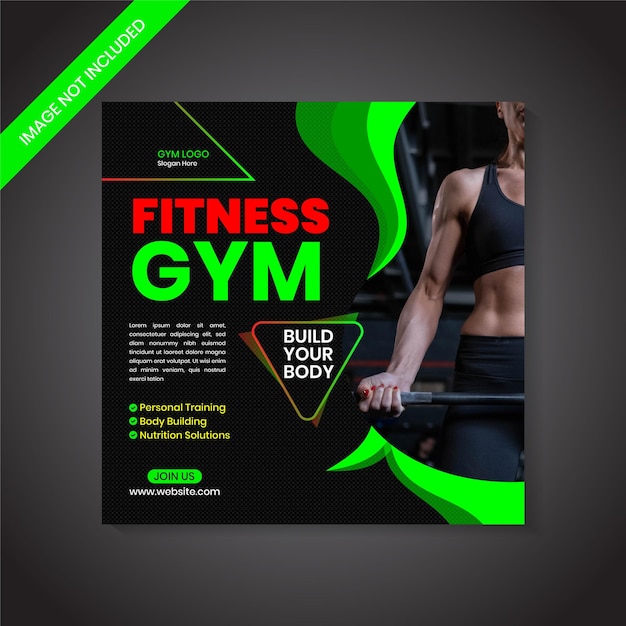 Vector fitness gym social media and web banner or instagram promotion post template