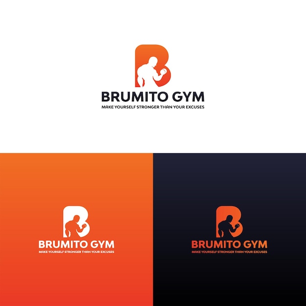 Fitness gym tempel letter b logo ontwerp