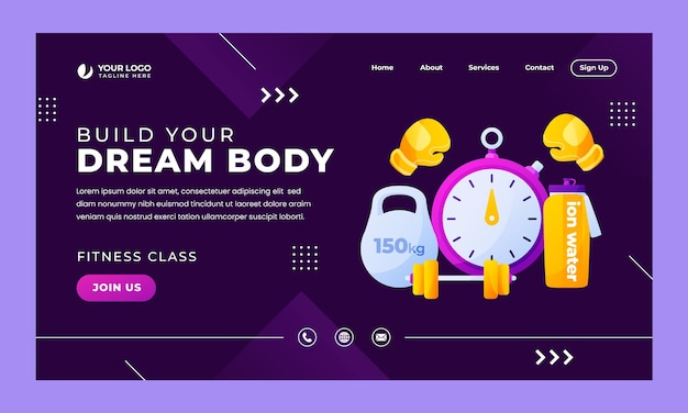 Vector fitness gym template design