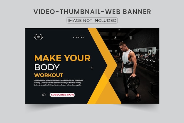 Fitness gym training class thumbnail design for any videos