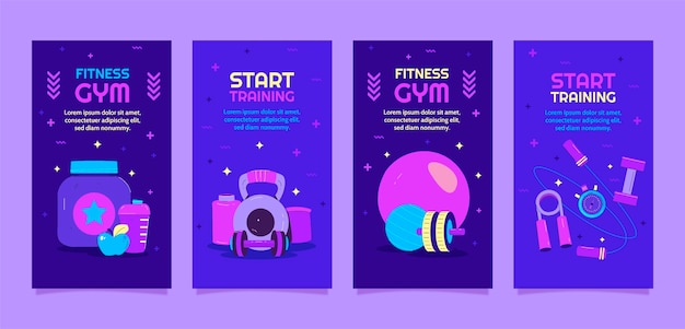 Fitness gym training instagram stories