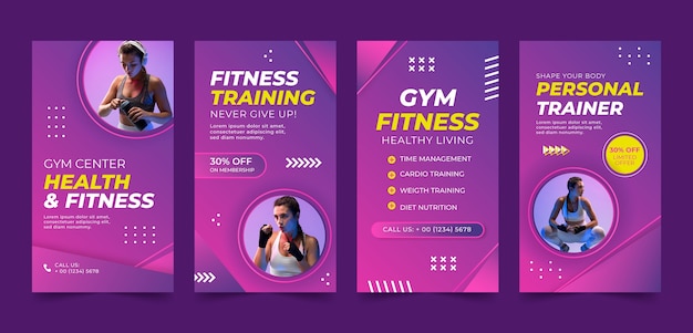 Fitness gym training Instagram-verhalen