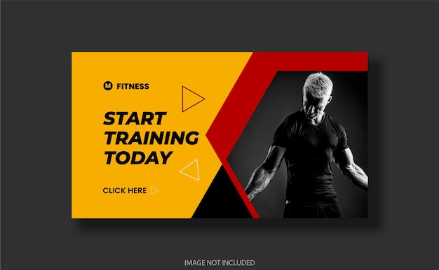 fitness gym training youtube thumbnail design template