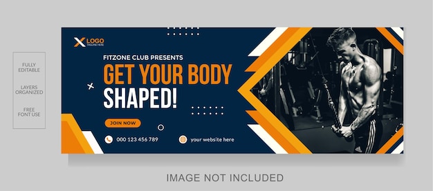 Fitness and gym workout facebook cover photo or social media web banner Design