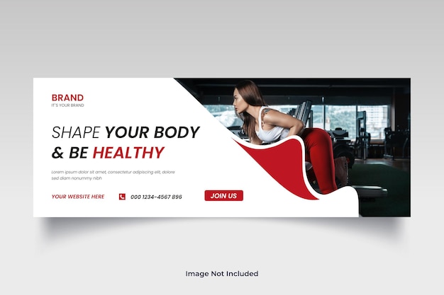 Fitness and gym workout facebook timeline cover or social media web banner template