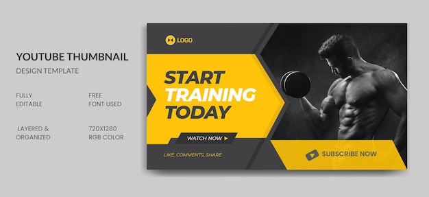 Fitness-Gym Youtube Thumbnail Templates