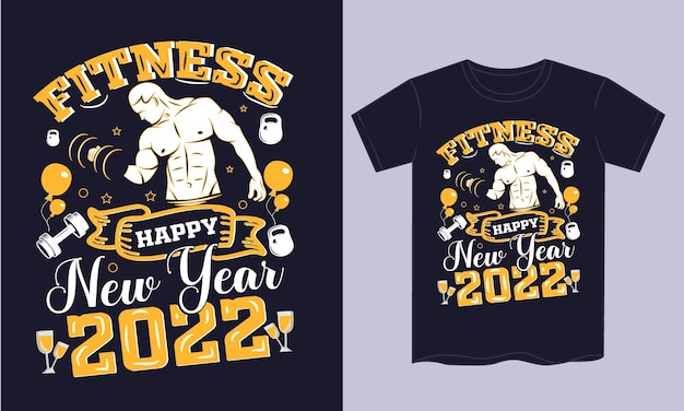 フィットネス明けましておめでとうございます2022年tシャツのデザイン